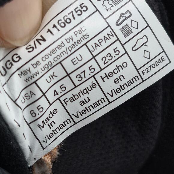 UGG Cakewalk high-top sneaker black leather suede upper womens boots size 6.5 - Picture 6 of 6